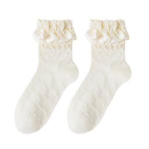 White lace stockings for women spring and autumn lace mid-tube stockings Japanese Lolita princess stockings Lolita stockings summer
