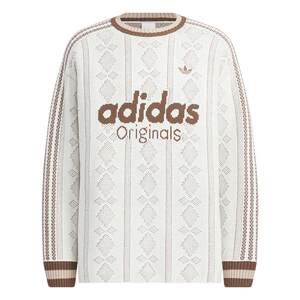 
Wang Anyu's same jacquard striped loose sports sweater for men and women adidas Adidas clover