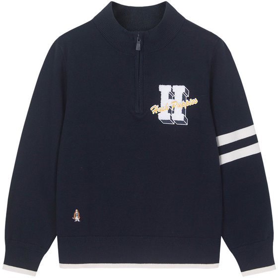 
Hush Puppies Children's Clothing Boys' Knitted Sweaters Autumn New Big Children's Casual Pullovers Children's Fashion Loose Sweaters