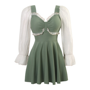 Large size fat mm swimsuit for women 200*0.5kg to cover belly and make them look slim and conservative to cover flesh and sexy one-piece student ins style hot spring swimsuit
