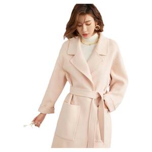 
Thickened bathrobe double-sided 100 wool coat women's long autumn and winter suit collar loose large size slimming