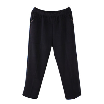 Middle-aged and elderly people who have gained weight and enlarged the waist high-waisted straight-leg granny dress