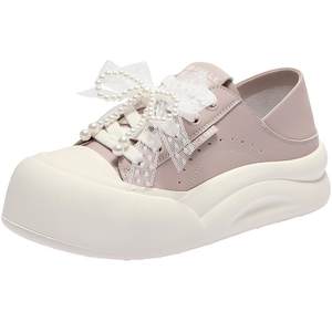 
Belle women's shoes, reversible white sneakers, new bow thick-soled canvas shoes B2629CM5