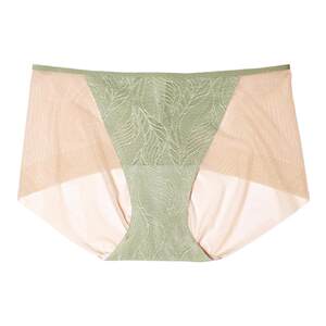 
[Little Leaf Underwear] Mid-low waist boxer briefs for women, seamless lace, pure cotton crotch briefs