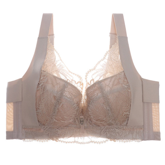 Adjusting underwear Summer thin female pair of female parallel breasts and sagging big breasts showing small bra on small bras to gather lift chest bra
