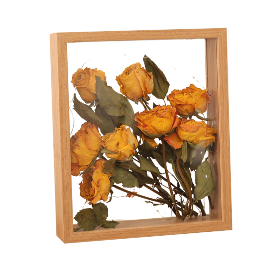 ドライフラワーフォトフレーム - 手作り不滅の花バラディスプレイボックス