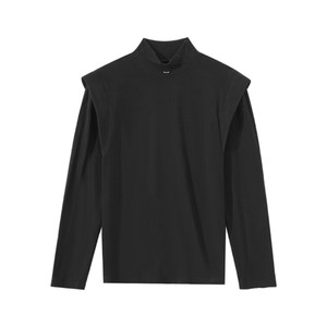 
Hualun autumn and winter men's long-sleeved T-shirt solid color inner top men's loose half turtleneck warm German velvet bottoming shirt