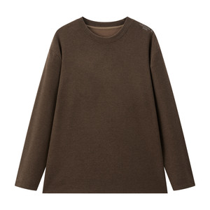 
Tufted Weiss round neck bottoming shirt double-sided fleece thickened warm long-sleeved men's skin-friendly anti-wrinkle autumn and winter inner wear