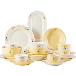 Cute cream style underglaze tableware set