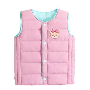 
New children's cotton vest for boys light down cotton vest for girls warm vest for babies and horses for autumn and winter wear
