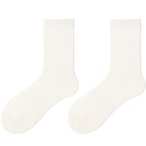 
Paimi white socks women's mid-calf socks black sports men's tennis shallow mouth socks spring and autumn long cotton socks stockings