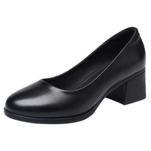 
Red Dragonfly women's shoes new professional thick heel high heel slip-on women's casual leather shoes women's genuine leather mother's shoes summer