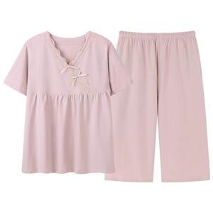 
Mom's pajamas summer 2026 new modal middle-aged and elderly women's ice silk thin short-sleeved spring and autumn home clothes set