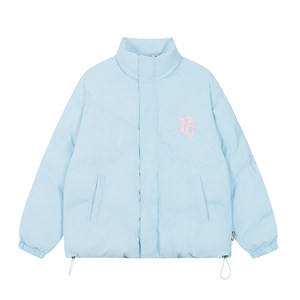 
Beam-mixed kimchi [shot cotton jacket and get schoolbag] Blue ghost casual cotton jacket men and women trendy brand autumn and winter couple