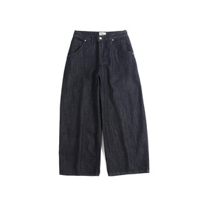 
Original color washed straight jeans for boys spring new dark blue loose retro casual long pants for men