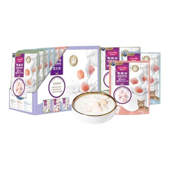 Macaddy Goat Milk Pork Bag Cat Snack Wet Fresh Flower Meat Cat Cat Cat into a cat kitten canned nutrition and hydration
