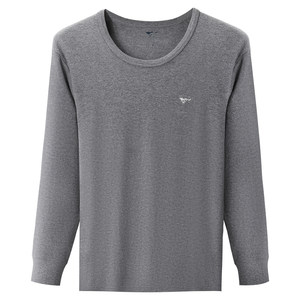 Seven Wolf Autumn Clothes Men's 100% Pure Cotton Single-Piece Autumn and Winter Base Men's Cotton Sweater Cotton Top Thermal Underwear
