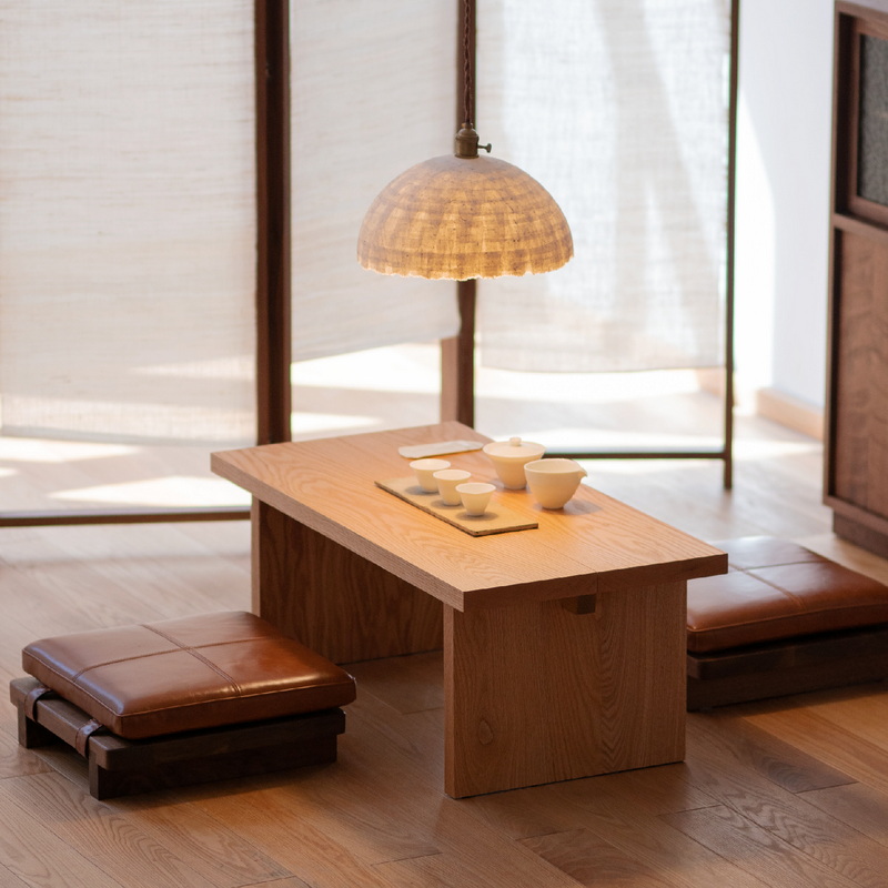 MUMO木墨 茶空间小茶几 北美红橡木原木简约茶室茶桌木质方形家具