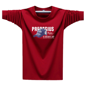 
Autumn long-sleeved T-shirt men's modal cotton loose top 2025 new teenager national trend round neck large size T-shirt