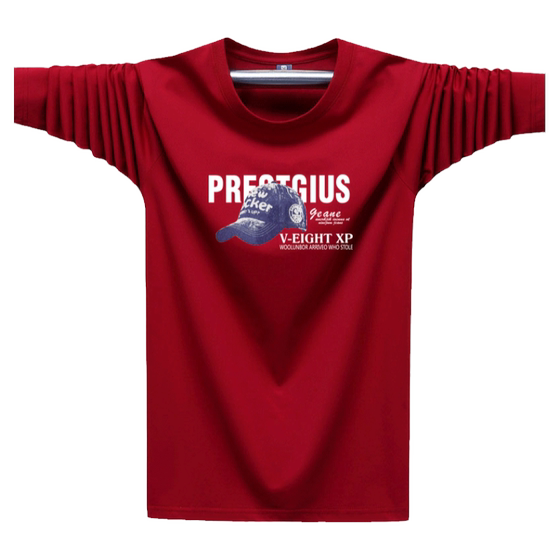 
Autumn long-sleeved T-shirt men's modal cotton loose top 2025 new teenager national trend round neck large size T-shirt