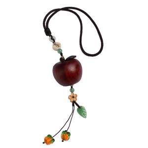 
Rosewood apple hanging decoration high-end persimmon plum blossom pendant car pendant rearview mirror car hanging pendant car decoration