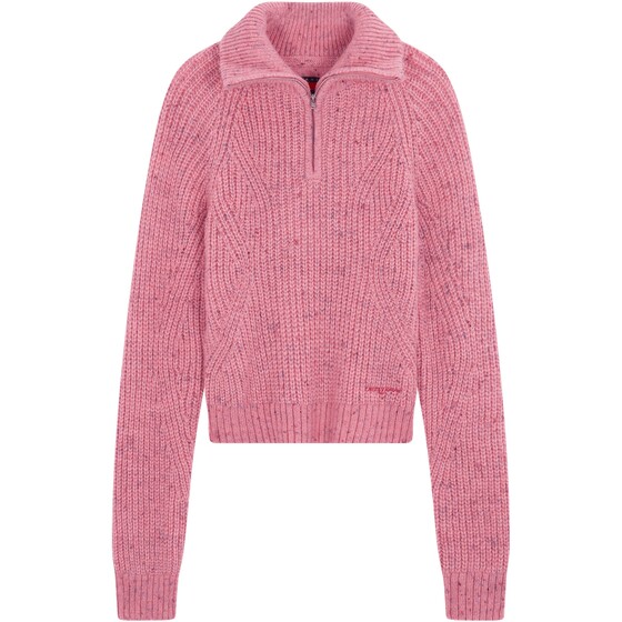 [Same style as Zhang Yuanying] Tommy25 new autumn and winter women's wool half-zip floral yarn loose knitted sweater
