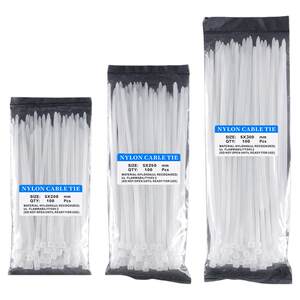 Cable tie nylon plastic strap buckle 4*200 self-locking fixed bundled cable tie anti-aging wire management