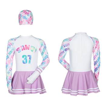 Sanqi Children's Swimsuit Girls Lianqiang Skimmer Flat -angle Conservative 2021 New Middle School Swimming Set
