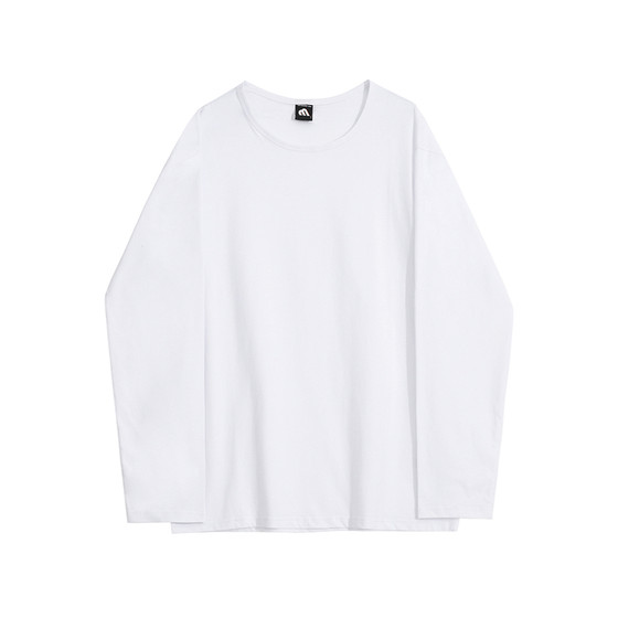 
MRCYC simple style round neck long-sleeved T-shirt for men autumn new loose inner wear Korean commuting pure cotton bottoming shirt