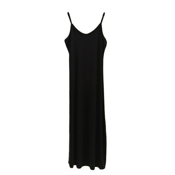 Sling skirt is thin, lean bottom skirt women's round neck Modal long skirt sleeveless large size medium long inner lining skirt dress
