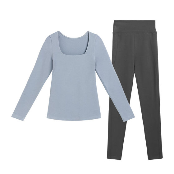 Inner Yin warm underwear women's set with chest pads without trace in winter thin hot bottom shirt beautiful elegant elegant autumn clothes