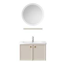 Hengjie bathroom cabinet ceramic integrated basin large capacity partitioned storage wash basin cabinet 6221