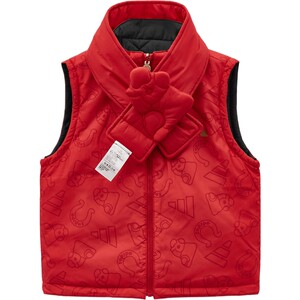 
Tabo adidas Adidas children's sports and leisure zipper printed cotton vest KV7004