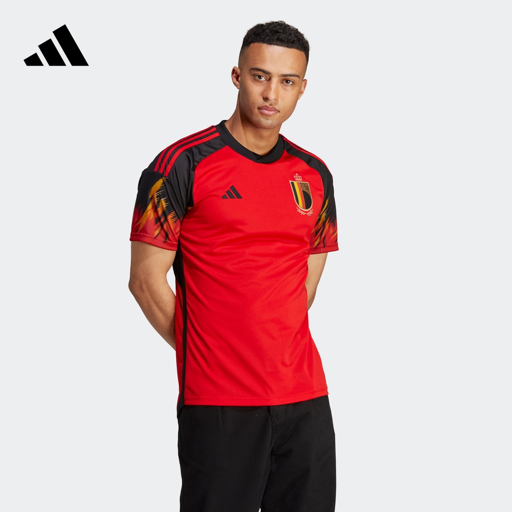 adidas阿迪达斯男世界杯比利时队球迷版主场足球短袖球衣HD9412
