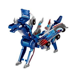 Cabao Car God Yunji Tianma Unicorn Combination Collision Two-in-One Children's Magnetic Deformation Toy Silver Winged Flying Dragon