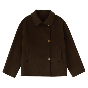 MISAZ imported from Australia 100% wool minimalist double-sided short coat Design handmade jacket
