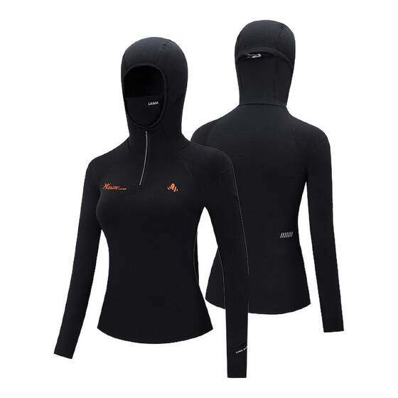 
Lema hooded quick-drying clothing for men and women with mask, outdoor sports T-shirt, long-sleeved marathon running top, spring and autumn