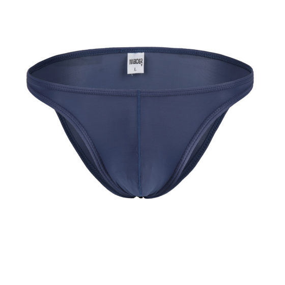 Men's half -packed hip underwear small triangle ultra -thin ice silk bikini grateful convex, transparent transparent, no trace pants summer