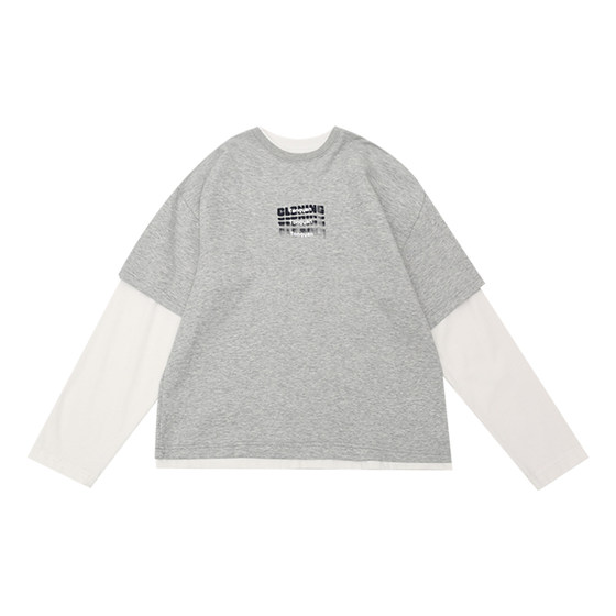 
Boys T-shirt long sleeve 2026 spring new style loose medium and large children's fake two-piece tops baby caring shirt children's bottoming