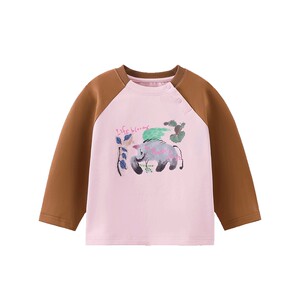 
[Spring first release] [Antibacterial] Qiqi Bear Baby T-shirt long-sleeved spring and autumn boys' raglan sleeve children's sportswear