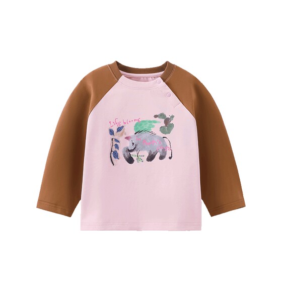 
[Spring first release] [Antibacterial] Qiqi Bear Baby T-shirt long-sleeved spring and autumn boys' raglan sleeve children's sportswear