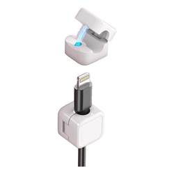 Cable manager for magnetically absorbing mobile phone data cables for desktop storage