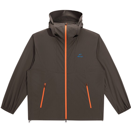 
[UPF40 Sun Protection Clothing] PEACEBIRD Men's Contrast Color Hooded Jacket Summer Loose Light Skin Clothing