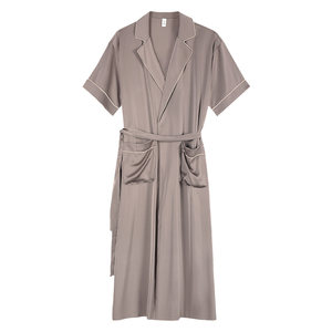
Xuanliang Couple Pajamas Women's Summer Thin Ice Silk Short-Sleeved Pajamas Bathrobes High-Quality Silk Men's Home Clothes