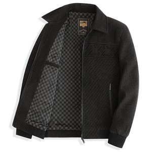 
Dad chenille coat spring and autumn middle-aged men's autumn lapel top clothes middle-aged and elderly grandpa jackets