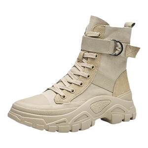 
Martin boots women's 2026 spring and summer new retro outdoor hiking shoes high-top anti-slip plus velvet canvas desert short boots