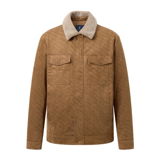 
POLOWALK men's leather jacket 2025 winter new men's retro down lapel casual leather jacket jacket