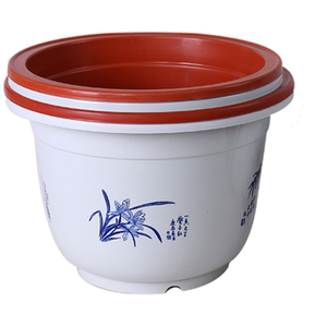 Factory direct selling high -quality circular plastic flower pot green plants large large thick balcony polysmal pot tray free shipping
