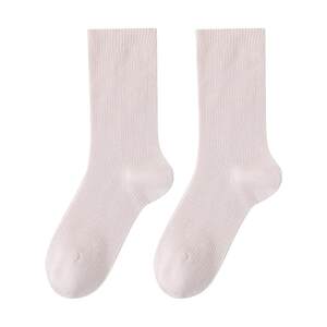 Mulberry silk stockings for women in summer thin medium-tube socks white confinement pile socks with small leather shoes spring and autumn stockings summer
