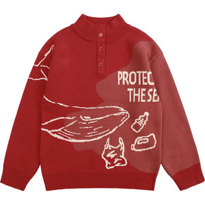 
Junyi Liangpin Boys' Half Turtleneck Sweater Autumn and Winter Children's Knitted Pullover Boy's Fashionable Inner Warm Top